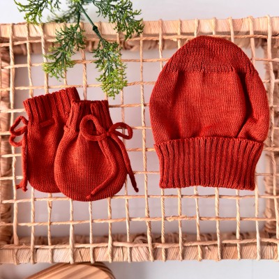 kit touca e luva- ferrugem